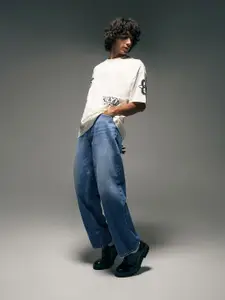 Flying Machine Men Cobain 90's Loose Fit Light Fade Stretchable Jeans