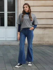 Flying Machine Women Flared High-Rise Light Fade Stretchable Jeans