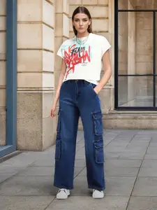 Flying Machine K-Street X High Rise Baggy Cargo Jeans