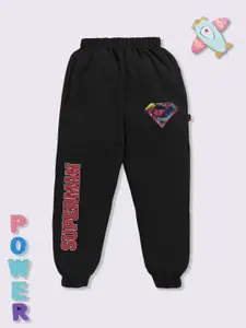 YK X Minute Mirth Boys Superman Printed Pure Cotton Joggers
