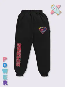 YK X Minute Mirth Boys Superman Printed Pure Cotton Joggers