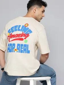 Levis Typography Printed Drop-Shoulder Sleeves Oversized Pure Cotton T-shirt