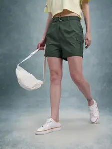 The Roadster Life Co. Women High-Rise Cargo Shorts