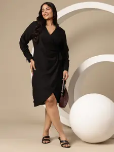 Sztori Plus Size Floral Print Wrap Dress