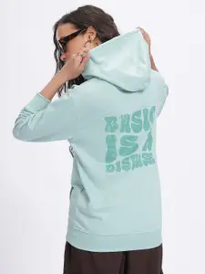 glitchez Typography Printed Hooded Sweatshirt