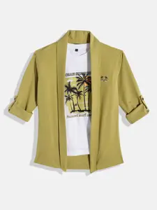 CHARCHIT Boys Printed T-shirt With Shrug