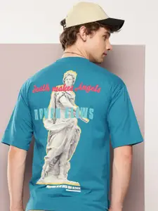 Kook N Keech Men Printed Drop-Shoulder Sleeves Oversized T-shirt