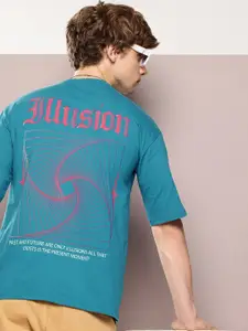 Kook N Keech Men Printed Drop-Shoulder Sleeves Oversized T-shirt