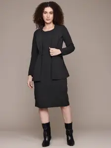 Roadster Women Bodycon Midi Dress with Coat