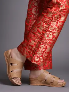 Shoetopia Wedge Sandals with Buckles