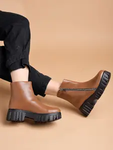 Shoetopia Girls Block-Heeled Regular Boots