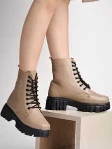 Shoetopia Girls Heeled Lace-Up Boots