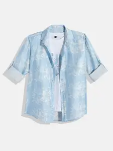 CHARCHIT Boys Comfort Abstract Printed Casual Shirt with Tshirt