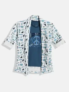 CHARCHIT Boys Printed T-shirt With Shrug