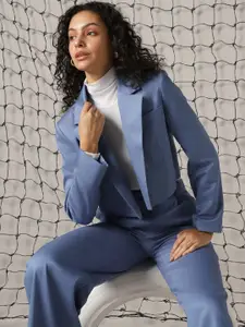 Hubberholme Boxy-Fit Open Front Crop Blazer