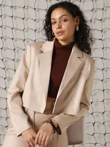 Hubberholme Boxy-Fit Open Front Crop Blazer