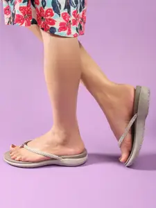 ELLE Women Embellished Open Toe Flats