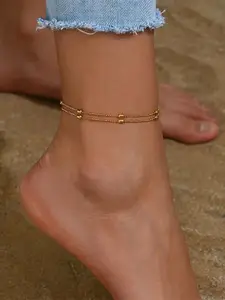 VAMA Gold Plated Layered Chain Ankle Anklet Bracelet Jewellery Anklets