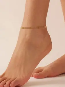 VAMA Gold Plated Layered Beads Anklet Bracelet Chain Jewellery Ankle Anklets