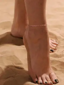 VAMA Rose Gold Plated Layered Chain Anklet Bracelet Jewellery Ankle Anklets