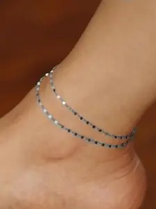 VAMA Silver Plated Layered Anklet Bracelet Chain Jewellery Ankle Anklets