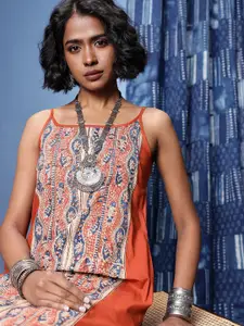 Taavi Kalamkari Ethnic Motifs Printed Pure Cotton Kurta