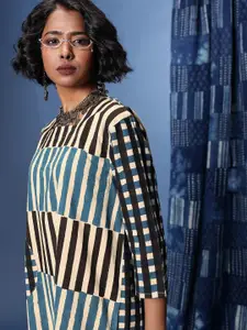 Taavi Bagru Striped Pure Cotton Kurta