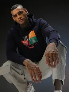 Puma Men Brand Logo Printed Cotton Hooded Sweatshirt