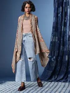 Taavi Printed Longline Kalamkari Ethnic Shrug