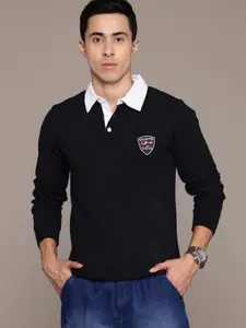 The Roadster Lifestyle Co. Men Geometric Self Design Woollen Pullover