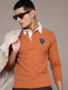 The Roadster Lifestyle Co. Men Geometric Self Design Woollen Pullover