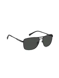 Polaroid Men Rectangle Sunglasses with UV Protected Lens