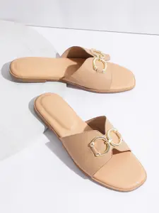 Kenneth Cole Leather Women Open Toe Flats