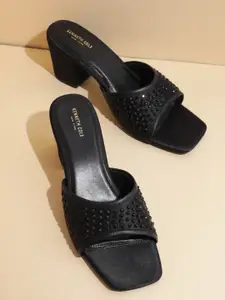 Kenneth Cole Leather Embellished Block Heels