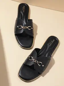 Kenneth Cole Leather Women Open Toe Flats