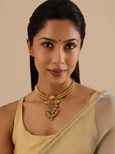 Kushal's Fashion Jewellery Gold-Plated Antique Necklace