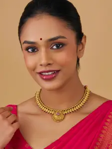 Kushal's Fashion Jewellery Gold-Plated Antique Necklace