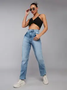 Roadster Women Wide Leg Fit High Rise Clean Look Stretchable Denim Jeans