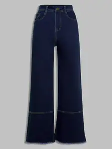 Miss Chase Women Wide Leg High-Rise Stretchable Jeans