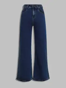 Miss Chase Women Wide Leg High-Rise Stretchable Jeans