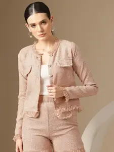 Chemistry Tweed Crop Casual Blazer