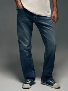 Flying Machine Men Bruce Fit Low Distress Light Fade Bootcut Stretchable Jeans