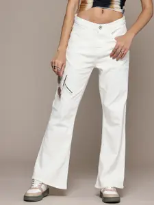 The Roadster Life Co. Women Flared High-Rise Stretchable Jeans