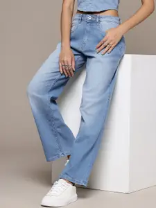 The Roadster Life Co. Women Straight Fit Heavy Fade Stretchable Jeans