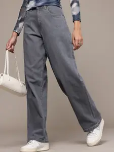 The Roadster Life Co. Women Baggy Fit High-Rise Stretchable Jeans