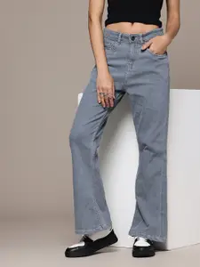 The Roadster Life Co. Women Regular Flared High-Rise Stretchable Jeans