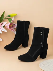 Inc 5 Women Pointed Toe Block Heeled Boots