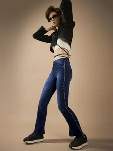 DOLCE CRUDO Women Bootcut Light Fade Stretchable Jeans