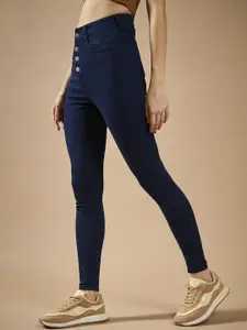 DOLCE CRUDO Women Skinny Fit High-Rise Stretchable Jeans