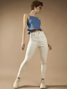 DOLCE CRUDO Women Skinny Fit High-Rise Stretchable Jeans